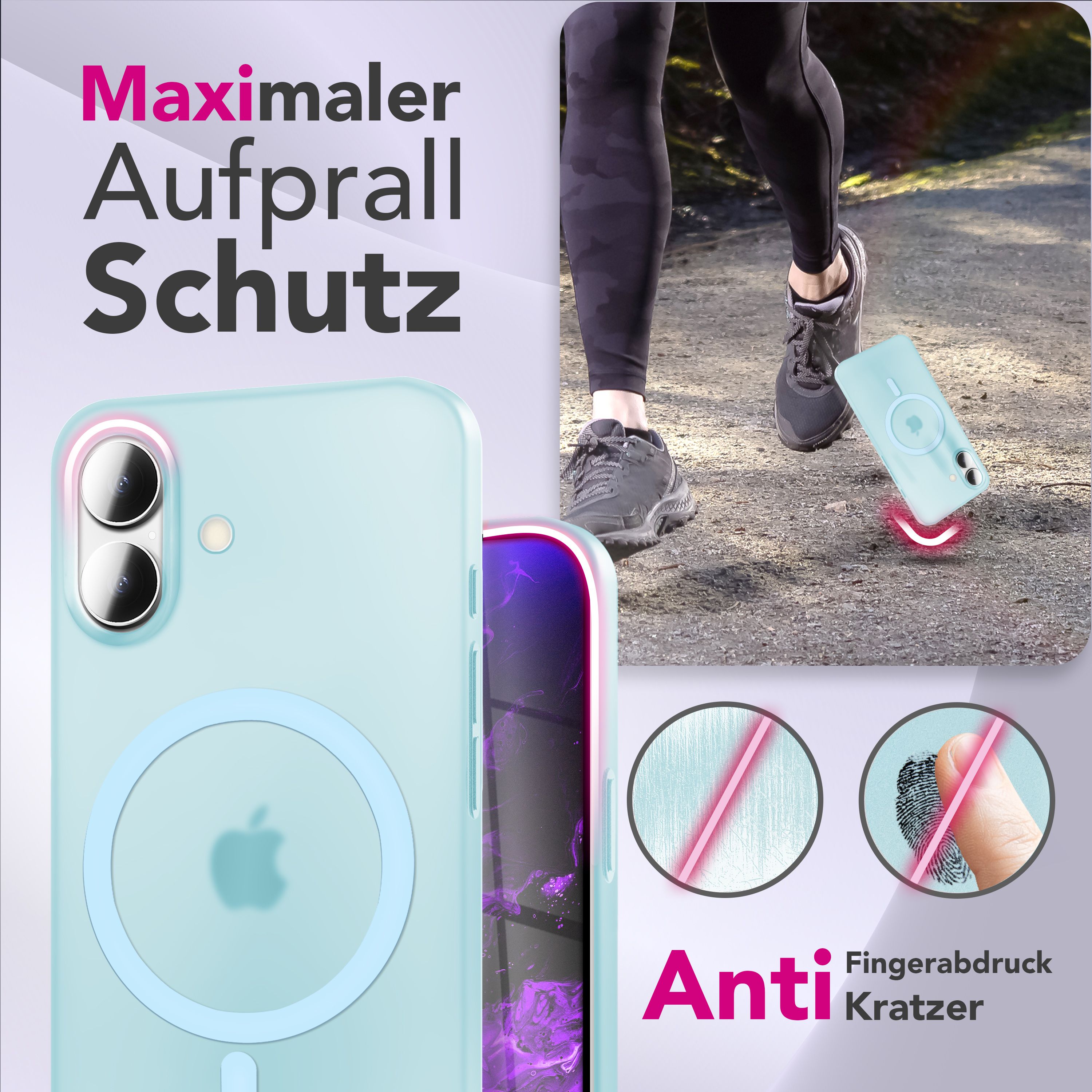 NALIA MagSafe Hülle Thinix für Apple iPhone 17 (Extrem Dünn mit MagPower) - 0,3mm Ultra-Slim Hardcase, Semi-Transparent, Matt & Anti-Fingerprint, Minimalistisch