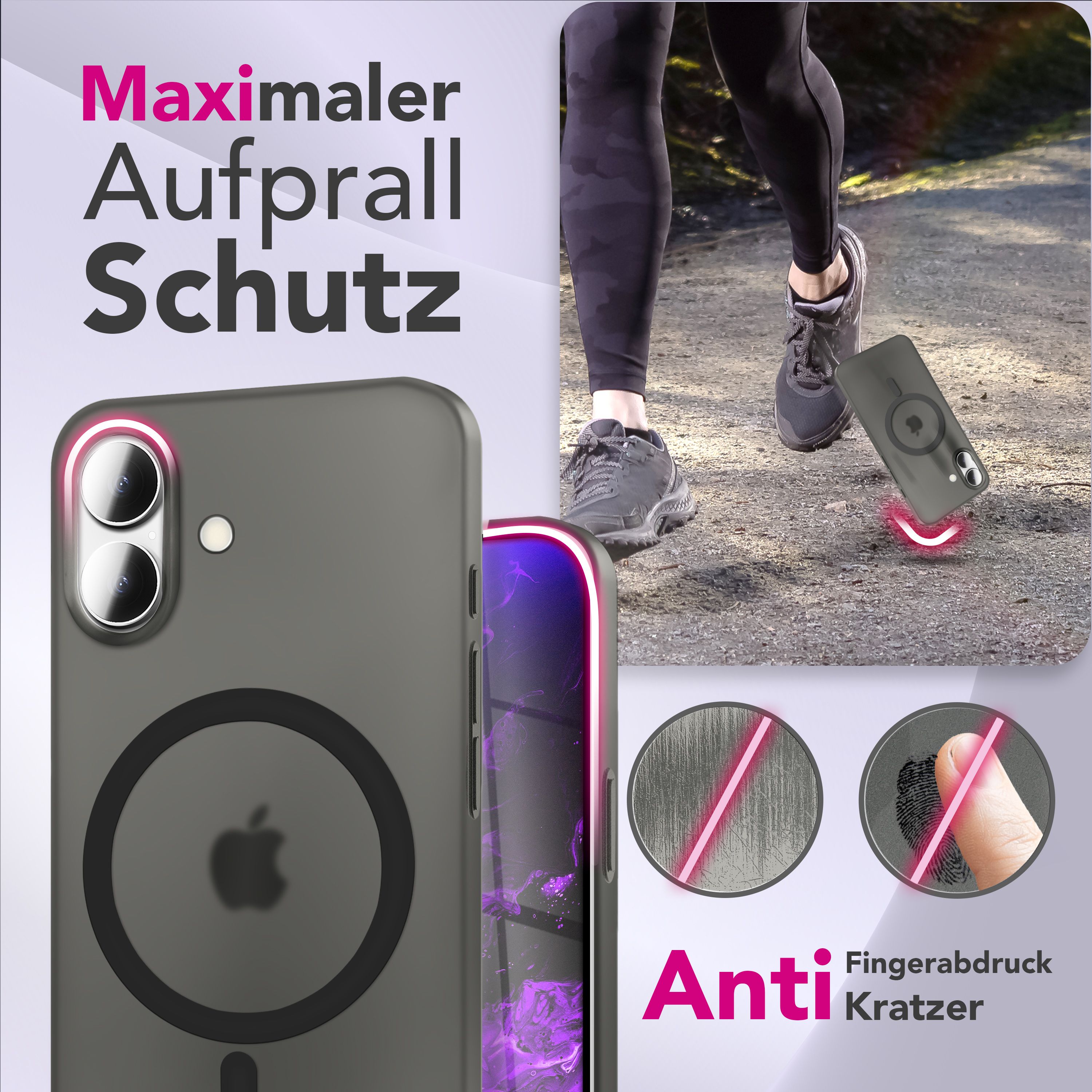 NALIA MagSafe Hülle Thinix für Apple iPhone 17 (Extrem Dünn mit MagPower) - 0,3mm Ultra-Slim Hardcase, Semi-Transparent, Matt & Anti-Fingerprint, Minimalistisch