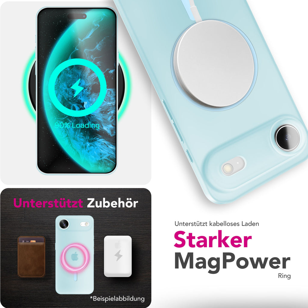 NALIA MagSafe Hülle Thinix für Apple iPhone 17 Air (Extrem Dünn mit MagPower) - 0,3mm Ultra-Schlankes Hardcase, Mattiert & Durchsichtig, Anti-Schlieren Finish