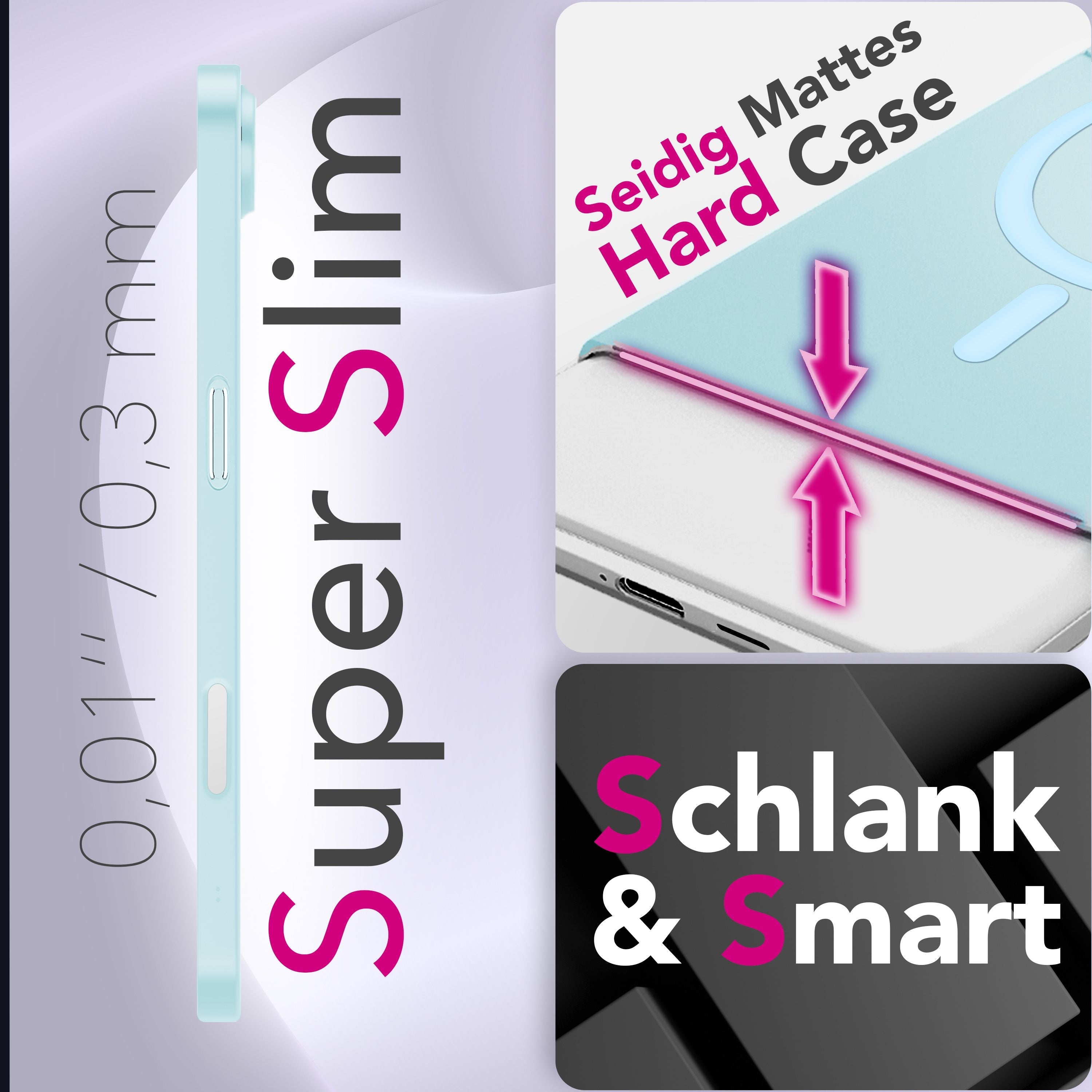 NALIA MagSafe Hülle Thinix für Apple iPhone 17 Air (Extrem Dünn mit MagPower) - 0,3mm Ultra-Schlankes Hardcase, Mattiert & Durchsichtig, Anti-Schlieren Finish