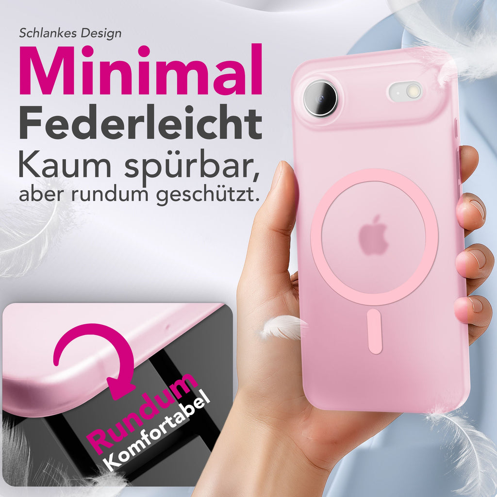 NALIA MagSafe Hülle Thinix für Apple iPhone 17 Air (Extrem Dünn mit MagPower) - 0,3mm Ultra-Schlankes Hardcase, Mattiert & Durchsichtig, Anti-Schlieren Finish