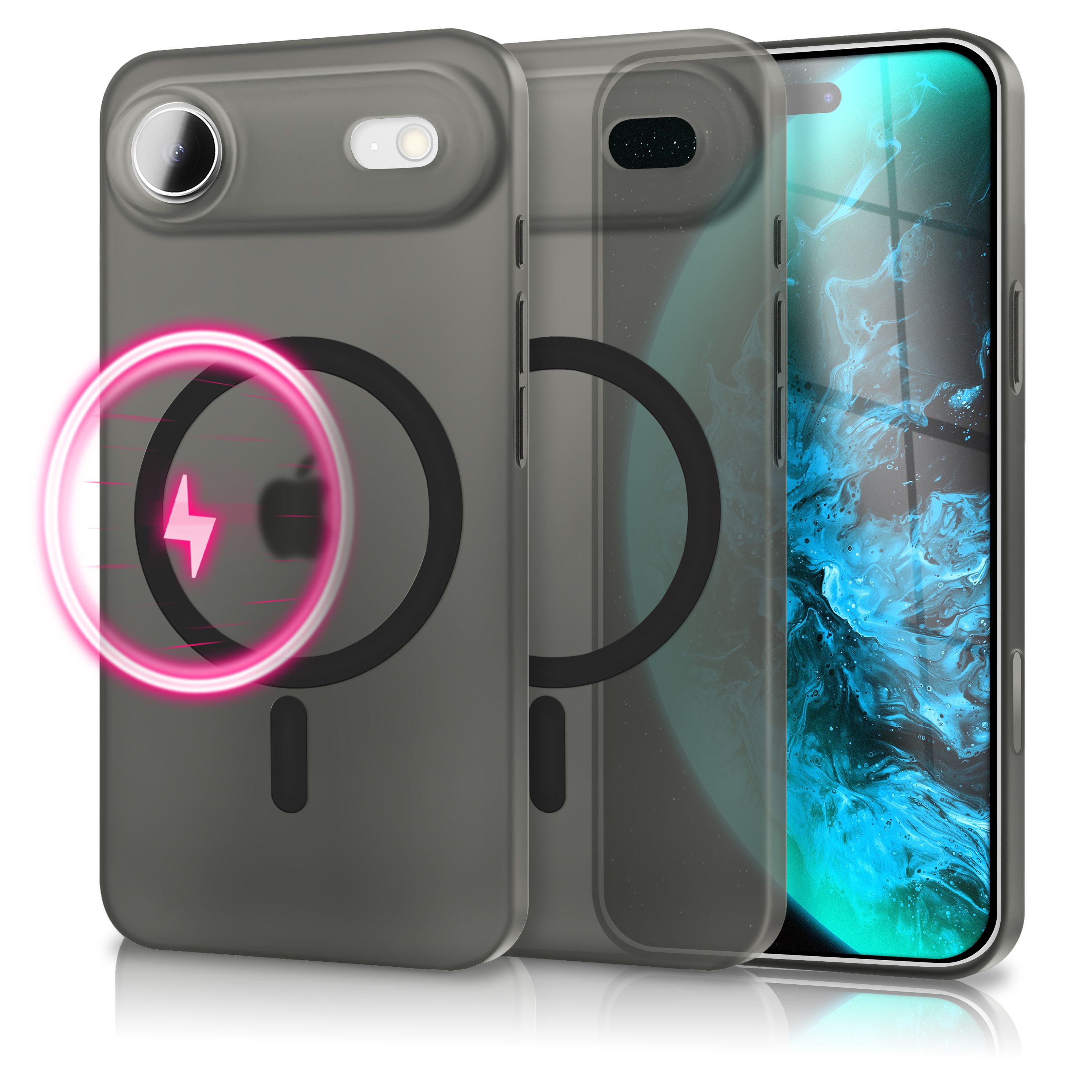 NALIA MagSafe Hülle Thinix für Apple iPhone 17 Air (Extrem Dünn mit MagPower) - 0,3mm Ultra-Schlankes Hardcase, Mattiert & Durchsichtig, Anti-Schlieren Finish