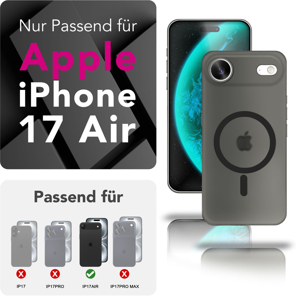 NALIA MagSafe Hülle Thinix für Apple iPhone 17 Air (Extrem Dünn mit MagPower) - 0,3mm Ultra-Schlankes Hardcase, Mattiert & Durchsichtig, Anti-Schlieren Finish
