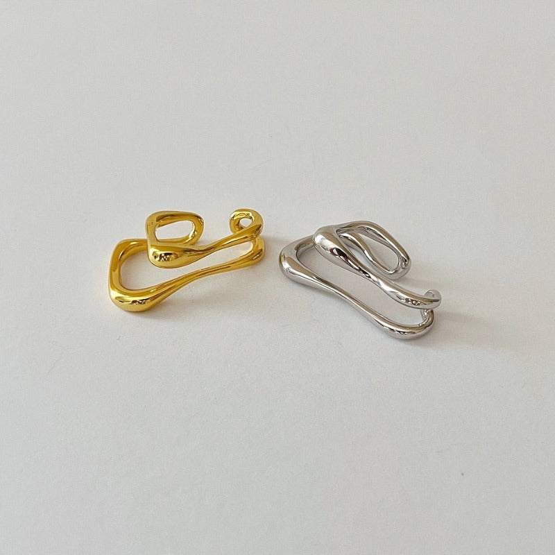 Claw Single Ear Cuff | White Rhodium