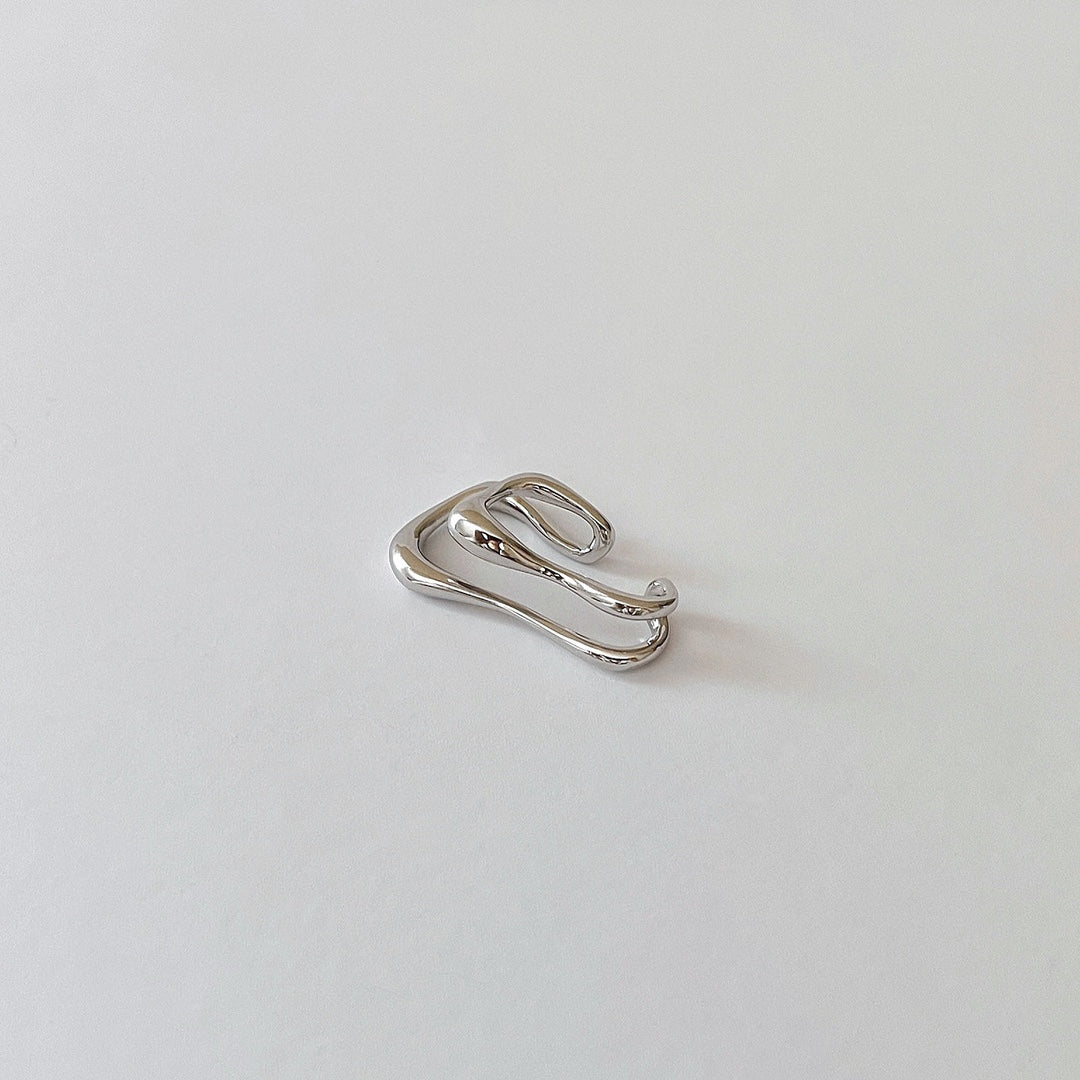 Claw Single Ear Cuff | White Rhodium